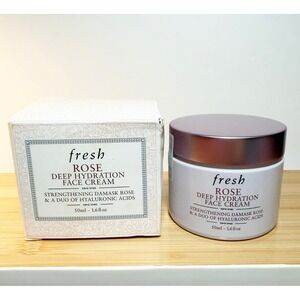 Fresh Rose Deep Hydration Face Cream Damask Rose Hyaluronic Acid 50ml 1.6oz NIB